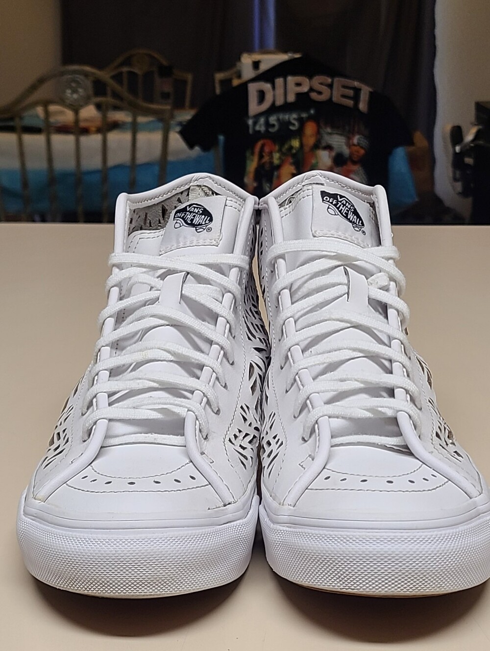 Vans SK8 Hi Leather Decon floral cut out casual skateboard sneakers size 7 1/2 - Picture 2 of 9